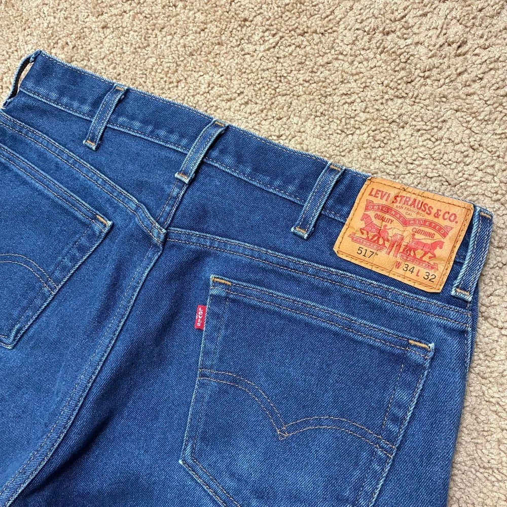 Levi's 517 Bootcut Blue Jeans Size 34x32 Western Y2K Style